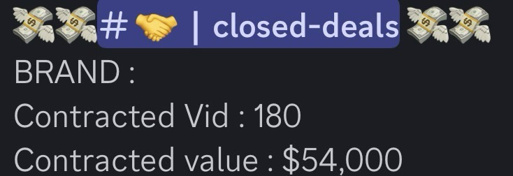 Closed deal — $54,000
